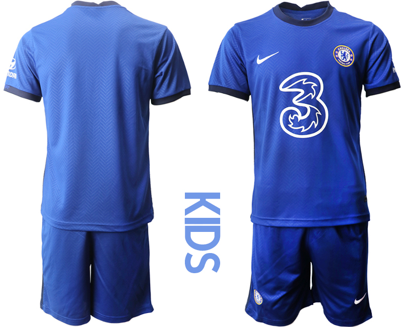 Youth 2020-2021 club Chelsea home blank blue Soccer Jerseys
